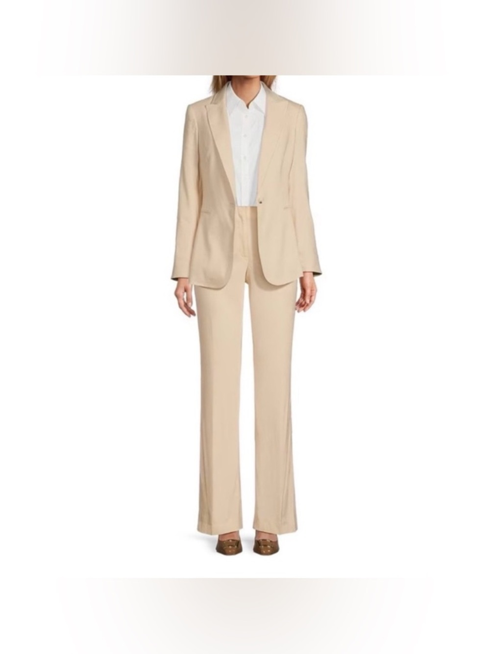 ANTONIO MELANI Kendall Beige Linen Blend Flare Leg Slacks Pants Sz 12 Large NWT - Picture 12 of 12